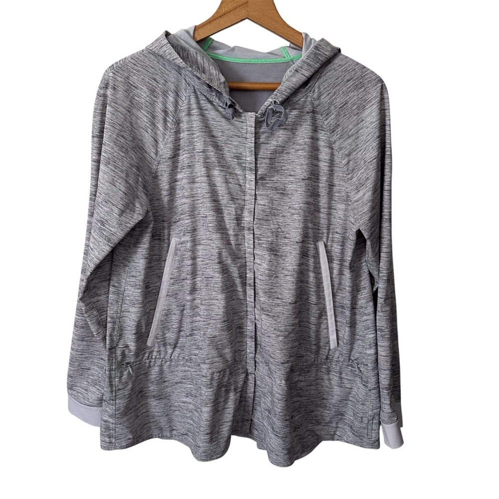 Lululemon In A Flap Jacket Heathered Gray Menthol Green Size 6
